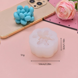 Moule en silicone succulent pour bougies et gâteaux avec dimensions et détails du produit