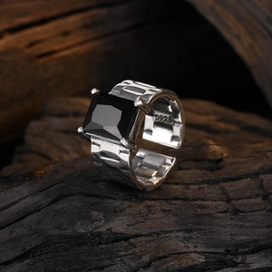 Detailed macro view of S925 hallmark on silver adjustable watch strap ring band