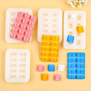 Heart Oval Pill Shape Silicone Mold For DIY Resin Casting Chocolate Fondant Cake Decorating Crafting Tool
