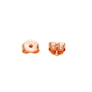 Pair of S925 sterling silver butterfly flower earring backs in 18k rose gold plating