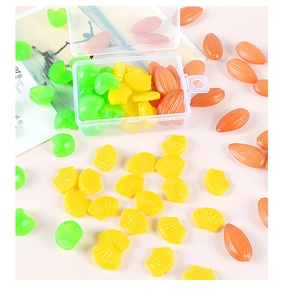 Bunte DIY Obstscheiben und Mandelanhänger aus Harz mit Aufbewahrungsbox aus Kunststoff