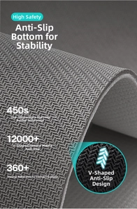 Detail of high-density herringbone texture on grey rubber bathroom anti-slip mat