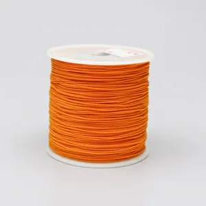 0.8mm orange braided cord roll for jewelry making and DIY crafts on white background