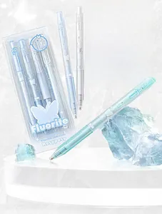 Detail of translucent Fluorite series gel pens with ice-cracked texture and 0.5mm nib