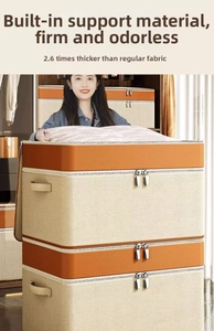 Detail view of thickened storage bags with sturdy handles and metal zippers for quilt packing