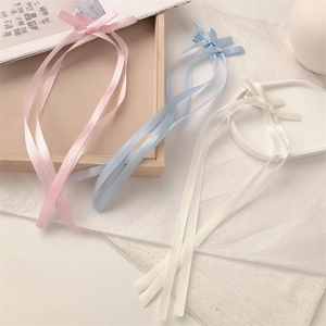 Double Bow Hair Clips With Long Satin Ribbon Streamers Handmade Duckbill Clips Sweet Hair Accessories For Women