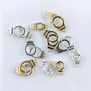 Golden and silver freedom handcuffs connectors for DIY jewelry making and craft bracelets
