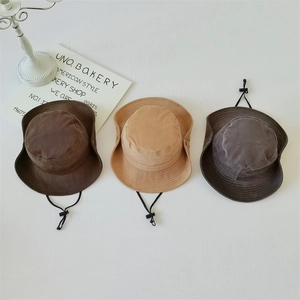 Outdoor sun hats with adjustable drawstrings in dark brown, khaki and charcoal gray colors