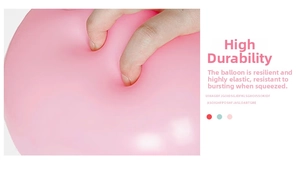 Close-up of pink latex balloon being squeezed to show high flexibility and durability