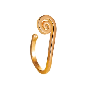 Bohemian gold spiral U-shaped nose ring with polished finish in punk style
