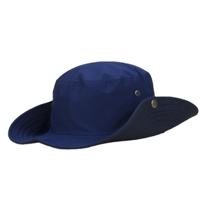 Chapeau de soleil en toile bleu marine avec large bord et pressions pour la randonnée