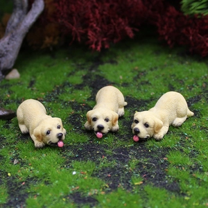 Miniature Dog Puppy Figurine Resin Simulation Cute Golden Retriever For Micro Landscape Succulent Garden Desktop Decor