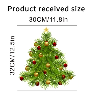 Christmas tree wall sticker product dimensions showing 30cm width and 32cm height