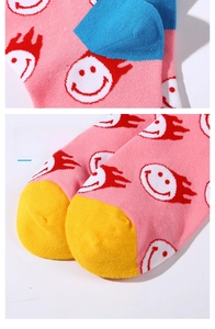 Detail of pink cotton socks showing smooth hand-linked toe seam for ultimate comfort