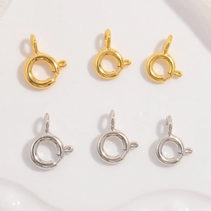925 Sterling Silver Spring Ring Clasp O Round Buckle Connection For Necklace Bracelet DIY Jewelry Making Accessory