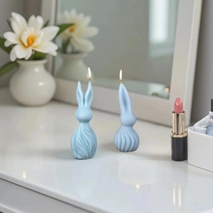 Hasen Kerzenform Silikon DIY Spiralstruktur Ostern Hasenform Aromatherapie Heimdekoration Kreatives Handwerk
