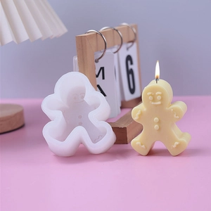 Gingerbread man silicone mold for Christmas tree candles and chocolate baking crafts