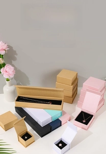 Elegant magnetic flip jewelry boxes in various colors for rings and necklaces