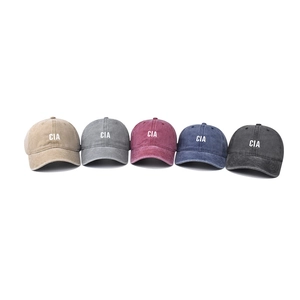 Casquettes de baseball en coton délavé vintage avec broderie CIA en cinq couleurs