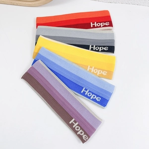 Five-pack gradient knitted sports headbands with Hope logo for running and yoga
