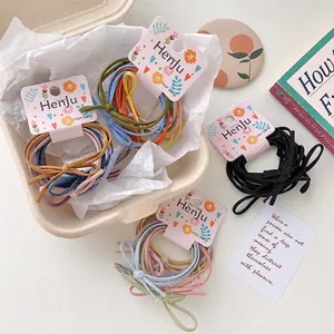 Bow Knot Elastic Hair Bands Colorful Minimalist Ponytail Holder Hair Ties For Women Girls Korean Style