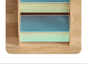 Detailed view of the anti-slip fabric stair carpet pad in blue for pet climbing ramps
