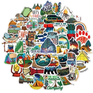 Outdoor Camping Stickers Waterproof PVC Graffiti Decals For Laptop Luggage Motorcycle Skateboard Water Bottle DIY Decoration