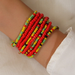 Colorful handmade bohemian beaded waist chain for summer beach and vacation body jewelry