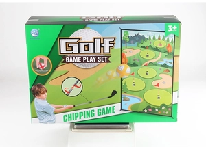 Medición de peso del set de juego de golf infantil en su empaque sobre báscula digital