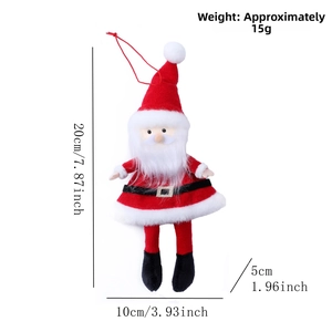 Detailed size specifications for 20cm plush Santa Claus ornament with 15g weight