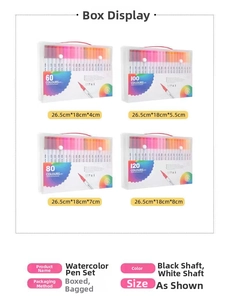 Detailed comparison of dual tip watercolor marker sets in 60, 80, 100, and 120 colors