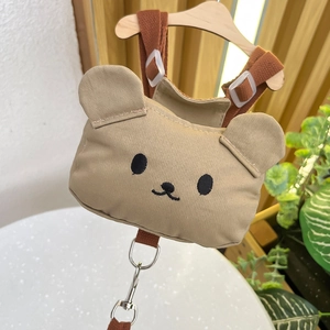 Mochila arnés para perro con forma de oso y anillos metálicos para mascotas pequeñas y gatos
