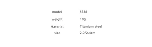 Detailed specifications for titanium steel U-shaped earrings: model F838, size 2.0x2.4cm