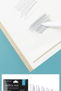 Close-up of 6 professional sketch blending stumps showing paper texture and shading effects
