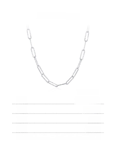 Detail specifications of 925 sterling silver paperclip chain with 40+4cm length and 5.25g weight