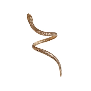 Exaggerated rose gold snake ring with realistic scale texture and minimalist design