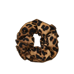 Leopard print scrunchie made of soft fabric for high-fashion ponytail styling
