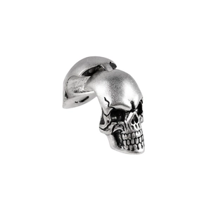 Gothic punk skull magnetic ear cuff in vintage silver stainless steel for men and women