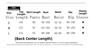 Detailed size chart for the backless knitted halter dress with full measurements