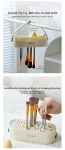 Detail of 2-in-1 makeup brush cleaning rack and drying organizer for sponges