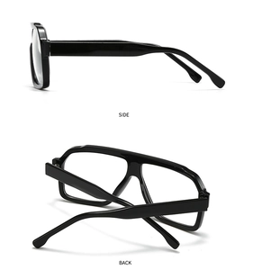 Detail view showing side and back angles of vintage black square frame sunglasses