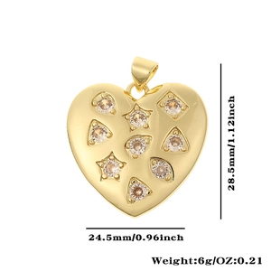 Specifiche dimensionali del ciondolo a cuore con lunghezza 28,5mm e larghezza 24,5mm