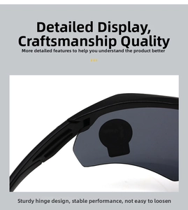 Detail of a solid hinge on tactical eyewear for stable and durable performance
