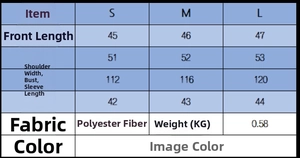 Detailed size chart for women's single-breasted knit cardigan in S, M, L options
