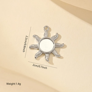Silberner geometrischer Sonnenstrahl-Anhänger 2,2cm x 2cm für DIY-Schmuck