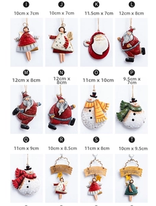 Set of 12 vintage metal Christmas pendants including Santa and Snowman with Welcome signs