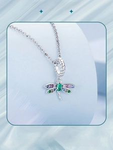 Detailed close-up of s925 silver dragonfly charm with vibrant multicolor gemstone wings