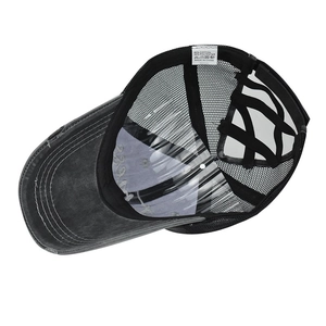 Detail of cross elastic bands for high ponytails and mesh on a vintage baseball cap