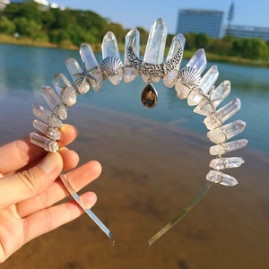 Handgefertigte Kristallkrone mit Seestern und Mond für Boho-Cosplay-Haarstyling-Zubehör