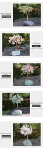 Detailed comparison of handmade crystal trees with natural stone bases and copper wire